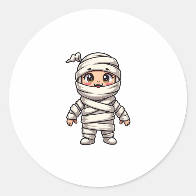 Niedliches Mummy-Shirt - Halloween-Kostüm Runder Aufkleber (Vorderseite)