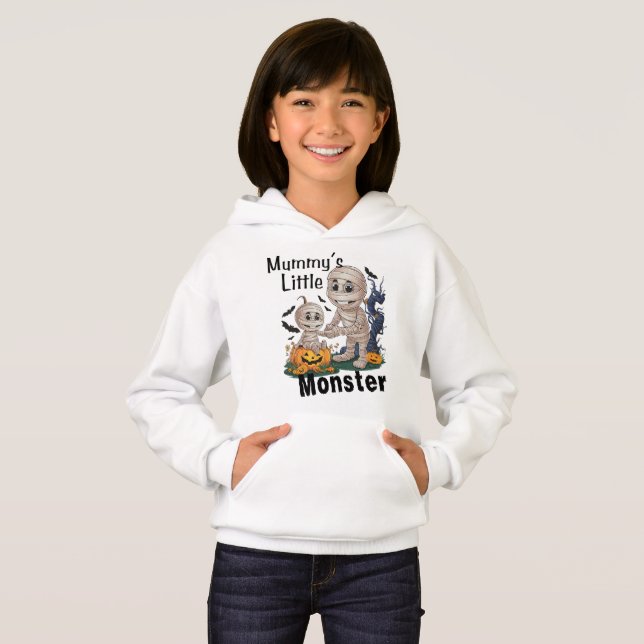 Niedliches Mummy's Little Monster Funny Halloween  Hoodie (Vorne ganz)
