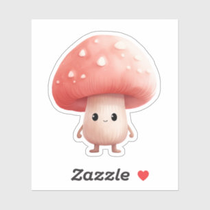 Niedliches Mushroom 3 Zoll x 3 Zoll Vinyl Stickers Aufkleber