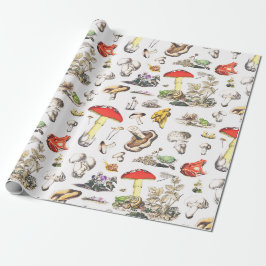 Niedliches Mushroom Frosch Schneckenwaldmuster Geschenkpapier