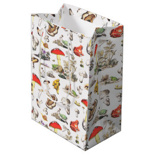 Niedliches Mushroom Frosch Schneckenwaldmuster Mittlere Geschenktüte
