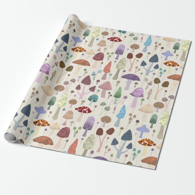 Niedliches Mushroom Geschenkpapier (Ungerollt)