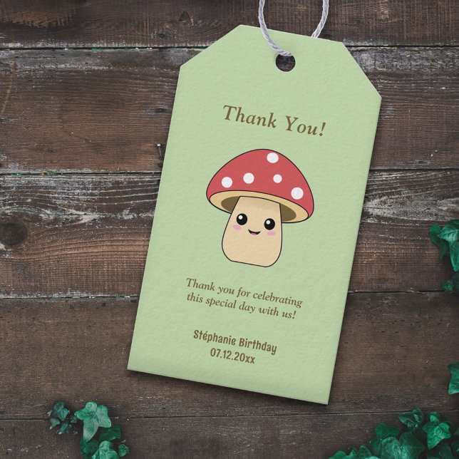 Niedliches Mushroom Green Geschenkanhänger (Cute Mushroom Green Gift Tags)