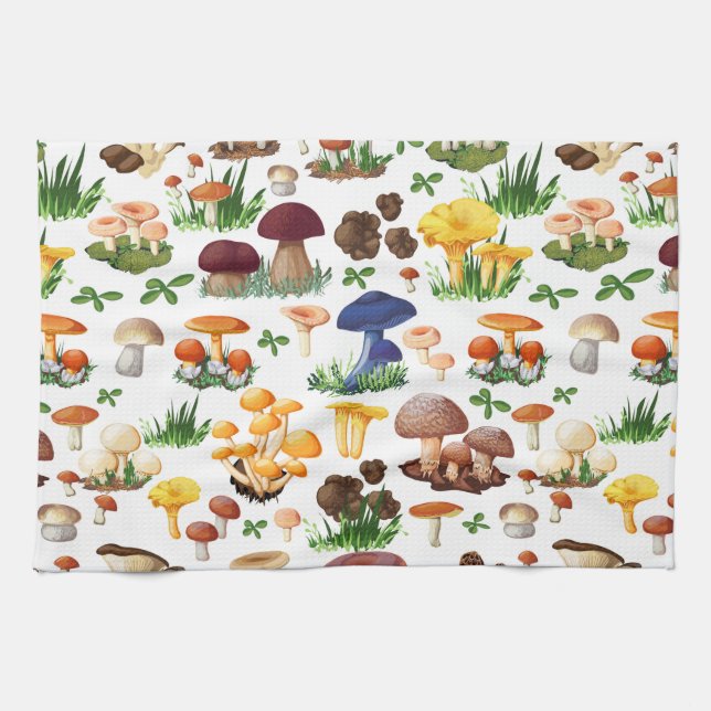 Niedliches Mushroom-Muster Geschirrtuch (Horizontal)