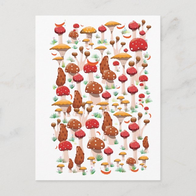 Niedliches Mushroom-Muster Postkarte (Vorderseite)
