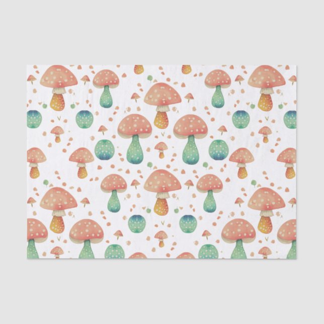 Niedliches Mushroom Muster Seidenpapier (Vorderseite)