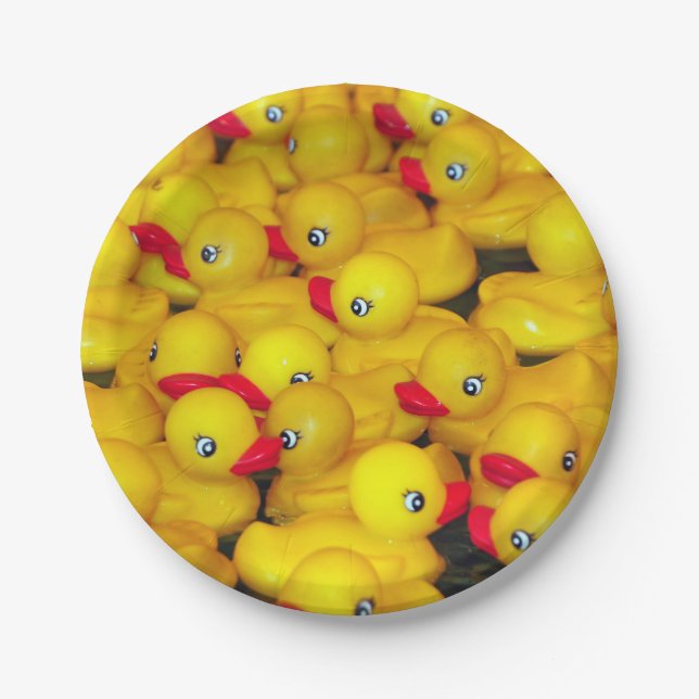 Niedliches Muster aus gelbem Gummi Pappteller (Vorderseite)