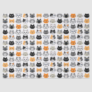 Niedliches Muster Coole Hauskatzen Seidenpapier