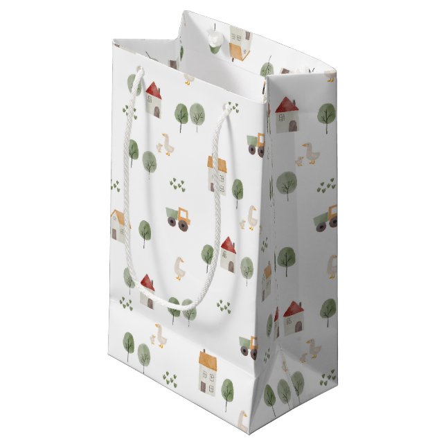 Niedliches Muster der Aquakultur Kleine Geschenktüte (Vorderseite Schrägansicht)