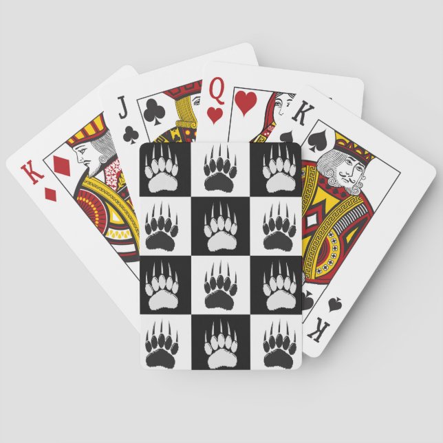 Niedliches Muster der schwarzen Bärenpfeife Spielkarten (Rückseite)