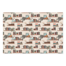 Niedliches Muster der virtuellen Bibliothek