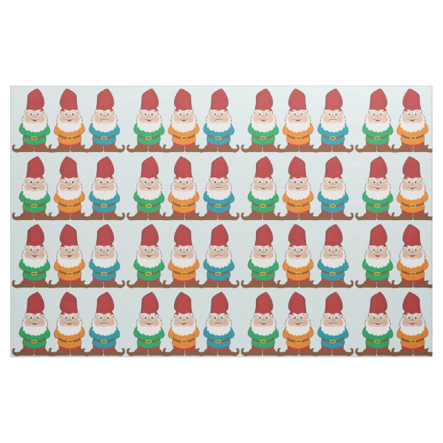 Niedliches Muster des Gnome-drei Stoff (Fat Quarter (45,7 x 55,9 cm))