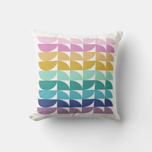 Niedliches Muster des Rainbow Geometric Kissen (Vorderseite)