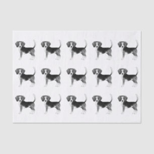 Niedliches Muster eines Hundes eines Beagle in Sch Seidenpapier