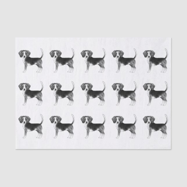 Niedliches Muster eines Hundes eines Beagle in Sch Seidenpapier (Vorderseite)