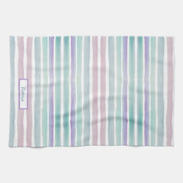 Niedliches Muster Farbstreifen Pink Blau Geschirrtuch