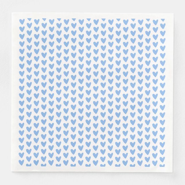 Niedliches Muster für blaue Herzen | Babydusche Serviette (Vorderseite)