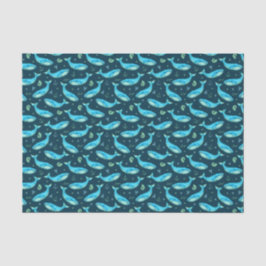 Niedliches Muster für Blauwal-Nautical Ocean Beach Seidenpapier