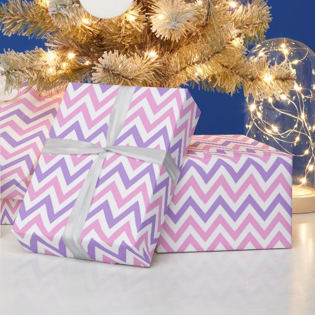 Niedliches Muster für einfache rosa und Lila geome Geschenkpapier (Feiertage)