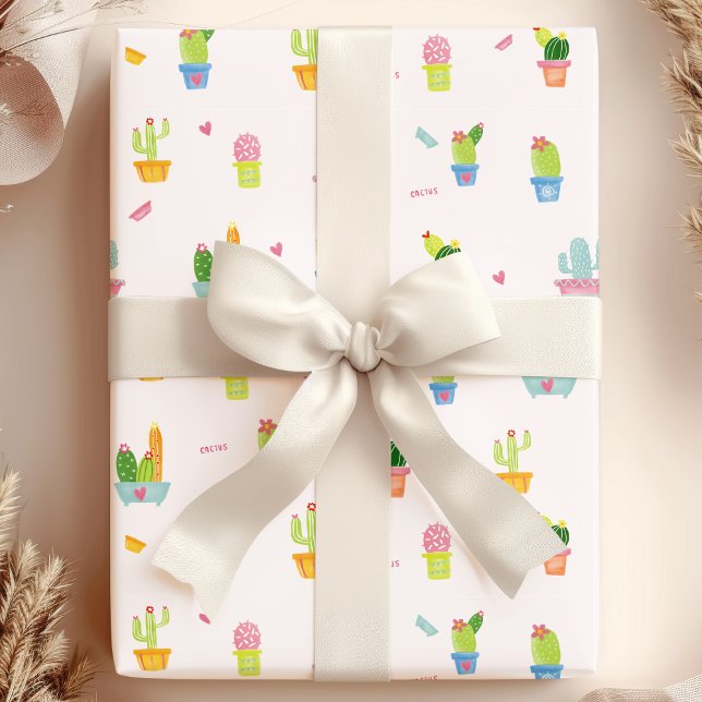 Niedliches Muster für Kakteen und Wüsten-Pflanze Geschenkpapier (Von Creator hochgeladen)