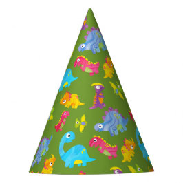 Niedliches Muster für Kinder Grünes Baby Dinosaur  Partyhütchen