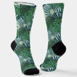 Niedliches Muster für moderne grüne tropische Blät Socken