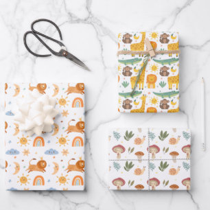 Niedliches Muster Geschenkpapier Set