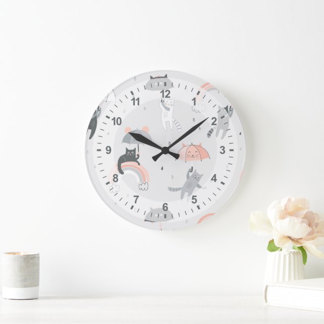 Niedliches Muster Große Wanduhr (Zuhause)