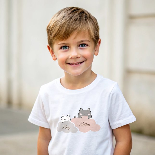 Niedliches Muster Kitten Cloud Baby T - Shirt (Cute Pattern Kitten Cloud Baby T-Shirt)