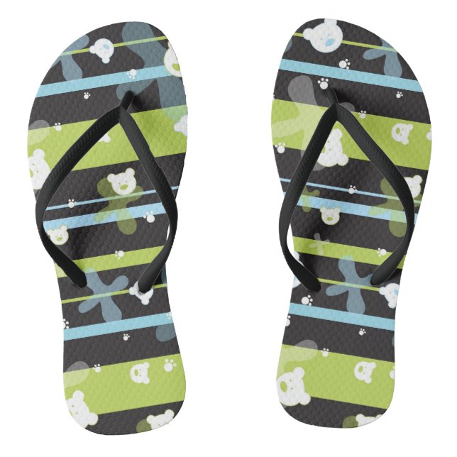 Niedliches Muster mit kleinen Bären Flip Flops (Fußbett)