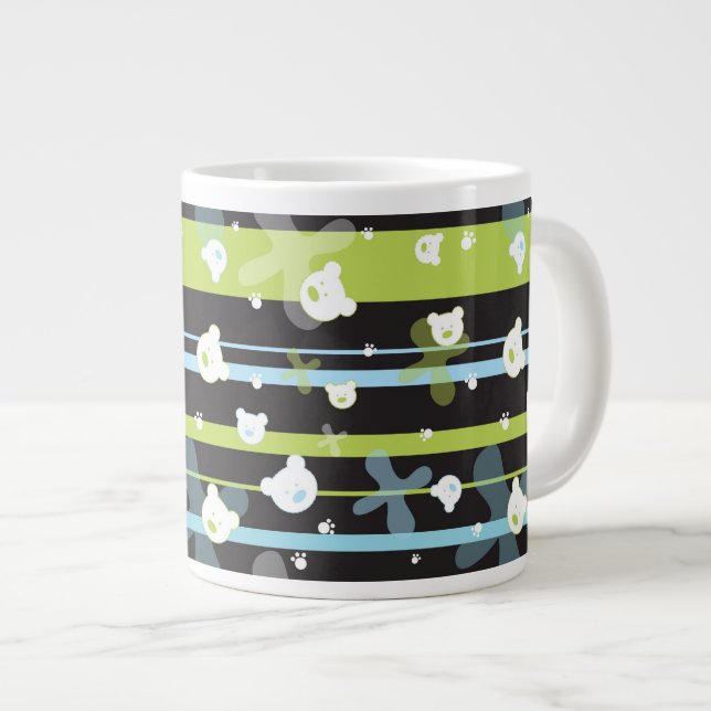 Niedliches Muster mit wenigen Bären Jumbo-Tasse (Vorderseite Rechts)