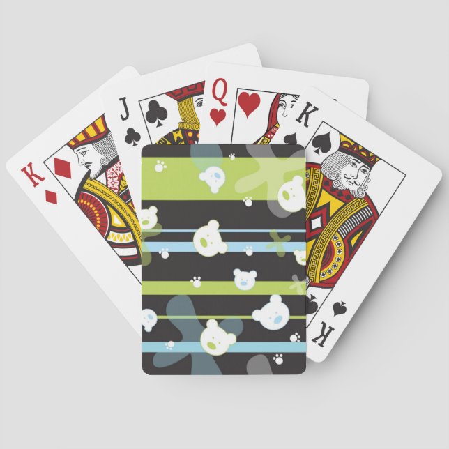 Niedliches Muster mit wenigen Bären Spielkarten (Rückseite)