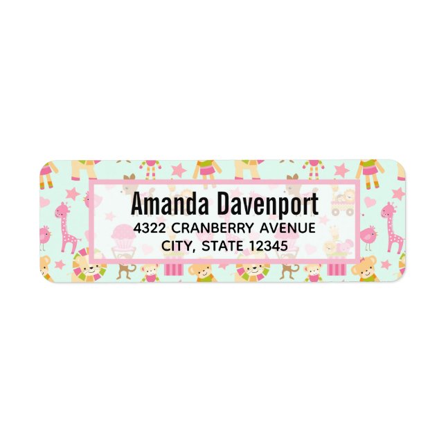 Niedliches Muster mit Whimsical Animals & Toys (Vorne)