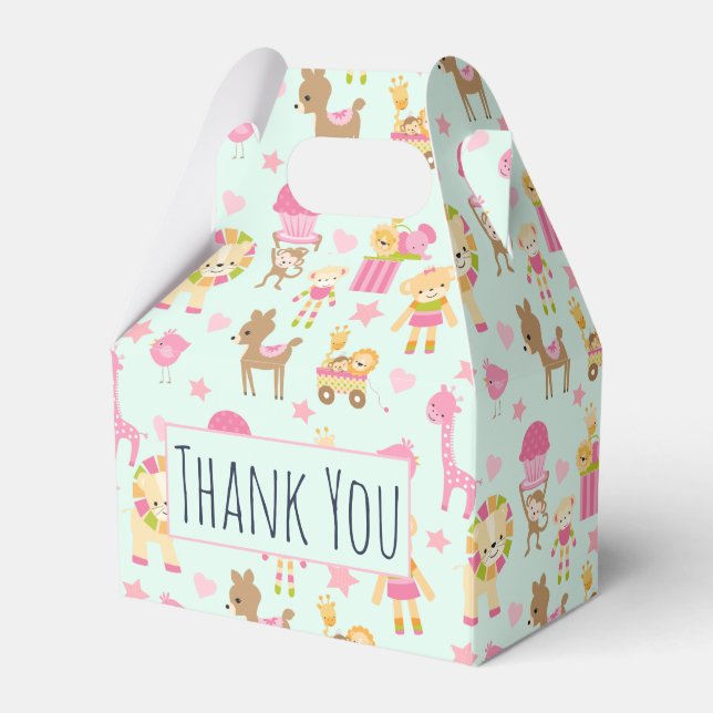 Niedliches Muster mit Whimsical Animals & Toys Geschenkschachtel (Vorderseite)