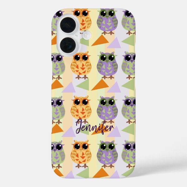 Niedliches Muster Owls Case-Mate iPhone 16 Fall Hülle (Rückseite)