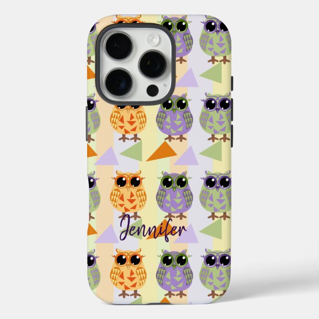 Niedliches Muster Owls Case-Mate iPhone 16 Fall Pro Hülle (Rückseite)
