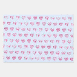 Niedliches Muster Rosa Farbige Blume Wasserfarbe Geschenkpapier Set