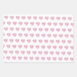 Niedliches Muster Rosa Farbige Blume Wasserfarbe Geschenkpapier Set