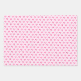 Niedliches Muster Rosa Farbige Blume Wasserfarbe Geschenkpapier Set