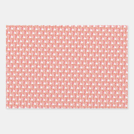 Niedliches Muster Rosa Farbige Blume Wasserfarbe Geschenkpapier Set