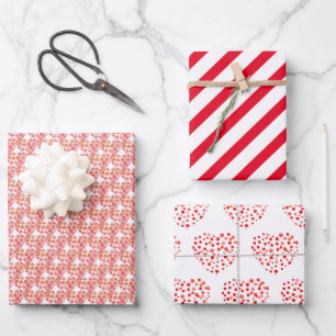 Niedliches Muster Rosa Farbige Blume Wasserfarbe Geschenkpapier Set