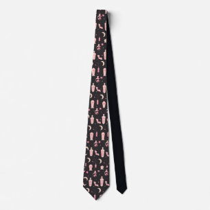 Niedliches Muster, schwarz und rosa Vampirwitscher Krawatte