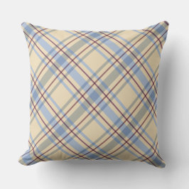 Niedliches Muster von Tartan kariert blau und beig Kissen