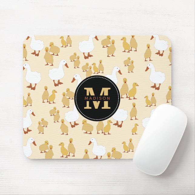 Niedliches Muttertier Muster Monogramm Mousepad (Mit Mouse)