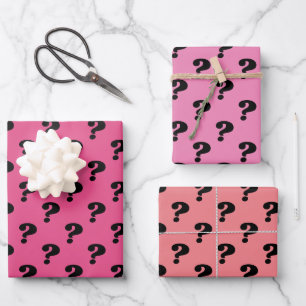 Niedliches Mystery Geschenk Wrapper Frage Mark Bla Geschenkpapier Set