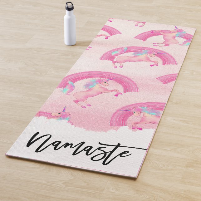Niedliches Mythisches Rosa Einhorn Regenbogen Wass Yogamatte (Beispiel)