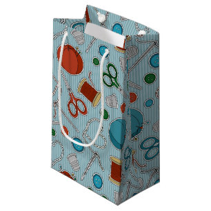 Niedliches nähendes Themed Muster-Blau Kleine Geschenktüte