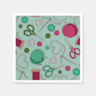 Niedliches Nähthema Napkins Green Serviette