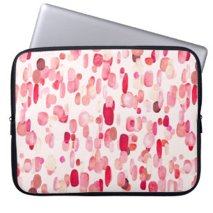 Niedliches nahtloses Muster aus rosa, roten und be Laptopschutzhülle
