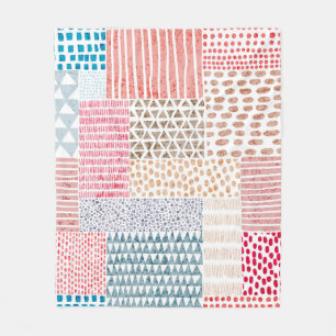 Niedliches nahtloses Muster im Patchwork-Stil. Ein Fleecedecke